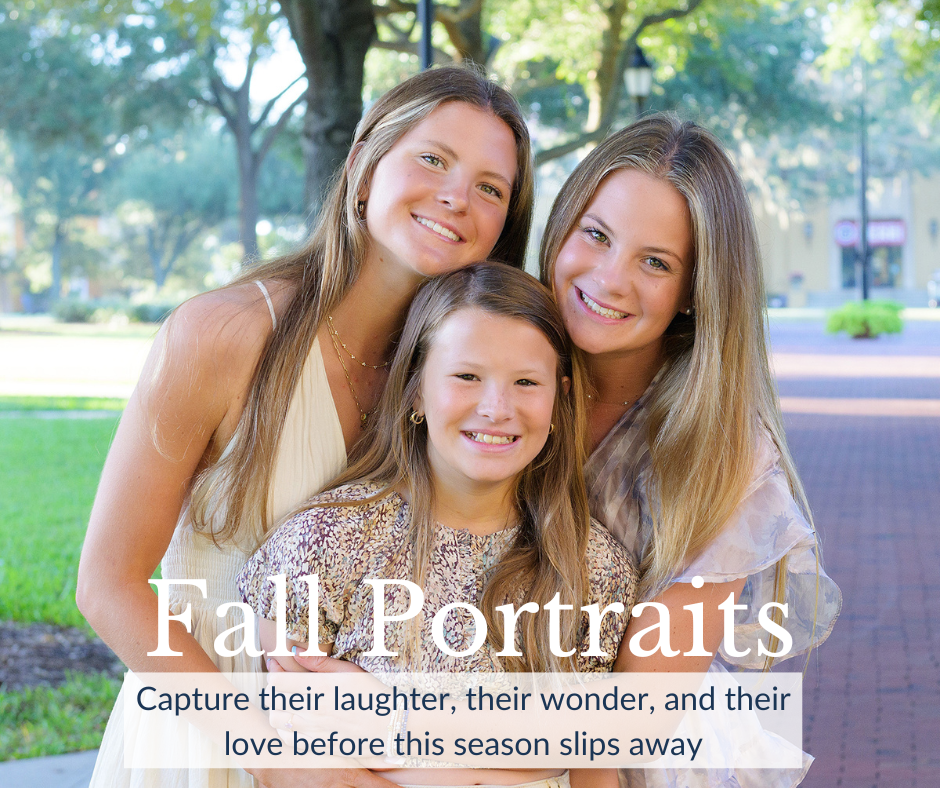 Family of three posing outdoors during a fall portrait session, highlighting their connection and joy.